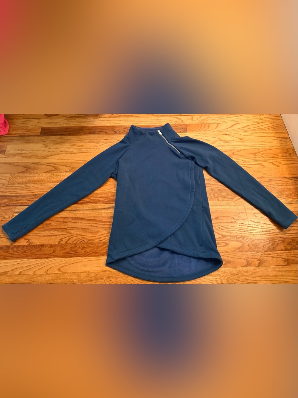 Athleta Teal Blue Long-Sleeve Wrap-Front Tunic Top